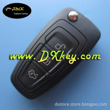 Top best 433mhz,4d63 folding remote key for ford focus key 3 buttons ford focus flip remote key